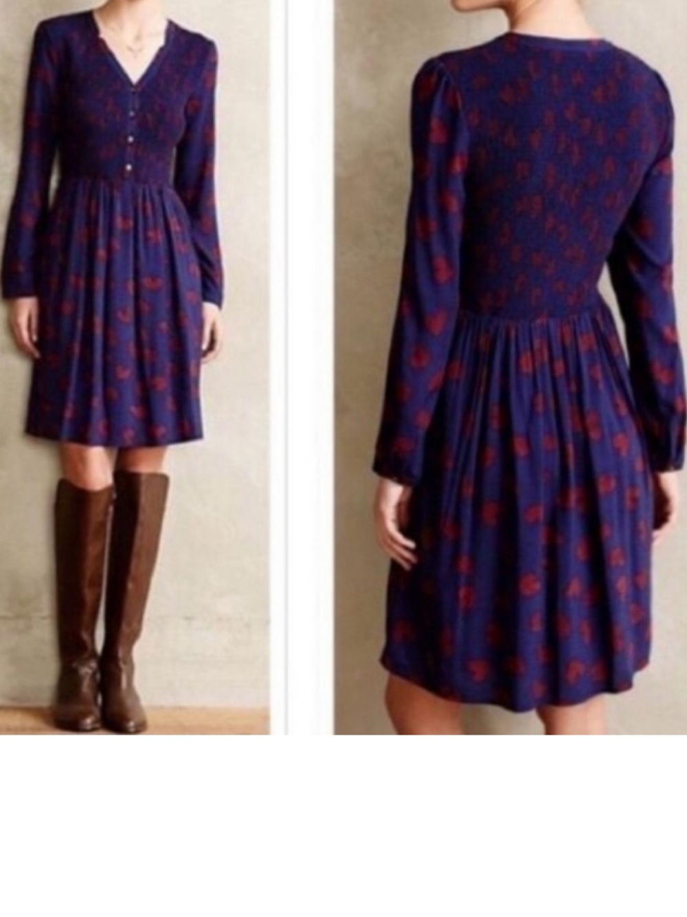 Maeve Purple Dress with Red Heart Motif